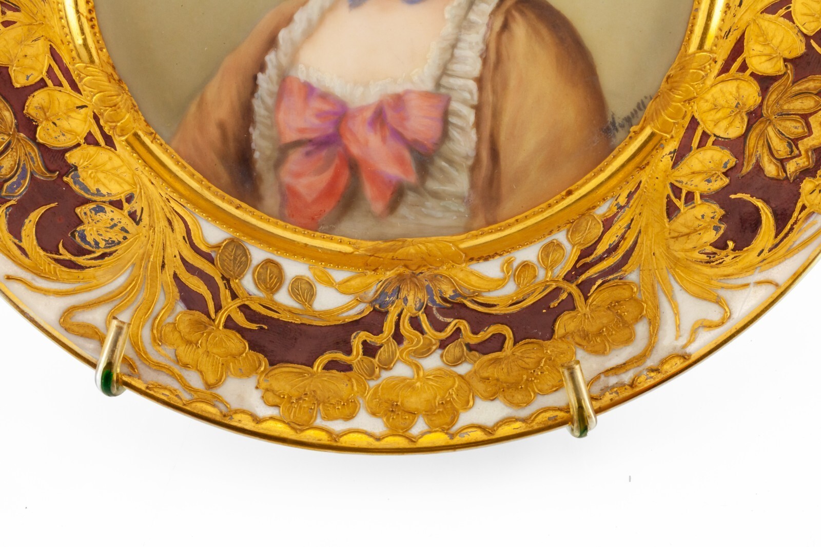 Royal Vienna Hand-Painted Cabinet Plate Signed Wagner Beehive Mark 6.75" Item image 4