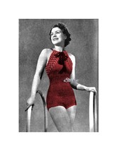 1930s Halter Swim or Bathing Suit Criss Cross Back - Crochet pattern (PDF 1404) - £2.94 GBP