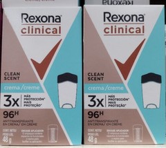 2X REXONA CLINICAL DESODORANTE  CLEAN SCENT CREMA DEODORANT 2 de 58g -EN... - £21.07 GBP