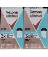 2X REXONA CLINICAL DESODORANTE  CLEAN SCENT CREMA DEODORANT 2 de 58g -EN... - £20.28 GBP