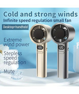 Portable Handheld Mini Fan USB Rechargeable Batt  LED Display 3 Speeds 2... - $27.15 CAD
