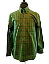 Saddlebred Long Sleeve Shirt Mens Large Red Green Business Casual Party Office - £12.38 GBP