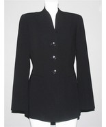 VTG Ann Taylor No-Collar 3-Button Long Dressy Lined Black Blazer Wm&#39;s 4 ... - $54.45 CAD