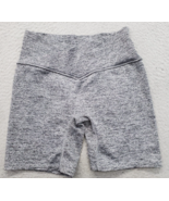 Colsie Biker Shorts Womens Medium Gray Knit Stretch Ribbed Crossover Waist - $20.32