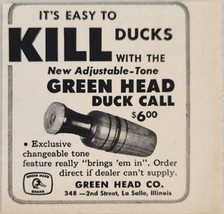1958 Print Ad Green Head Duck Calls Changeable Tone La Salle,Illinois - £5.49 GBP