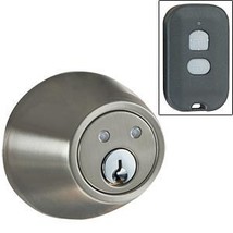 Wireless Door Lock Remote Controlled -DEADBOLT-RF-Nickel- Long Range - £104.91 GBP