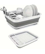 Foldable Dish Drying Rack Spacesaving Kitchen Storage Solution - £16.55 GBP