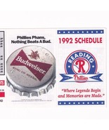 Reading Phillies 1992 Minor League Baseball MILB Pocket Schedule Philade... - £3.93 GBP