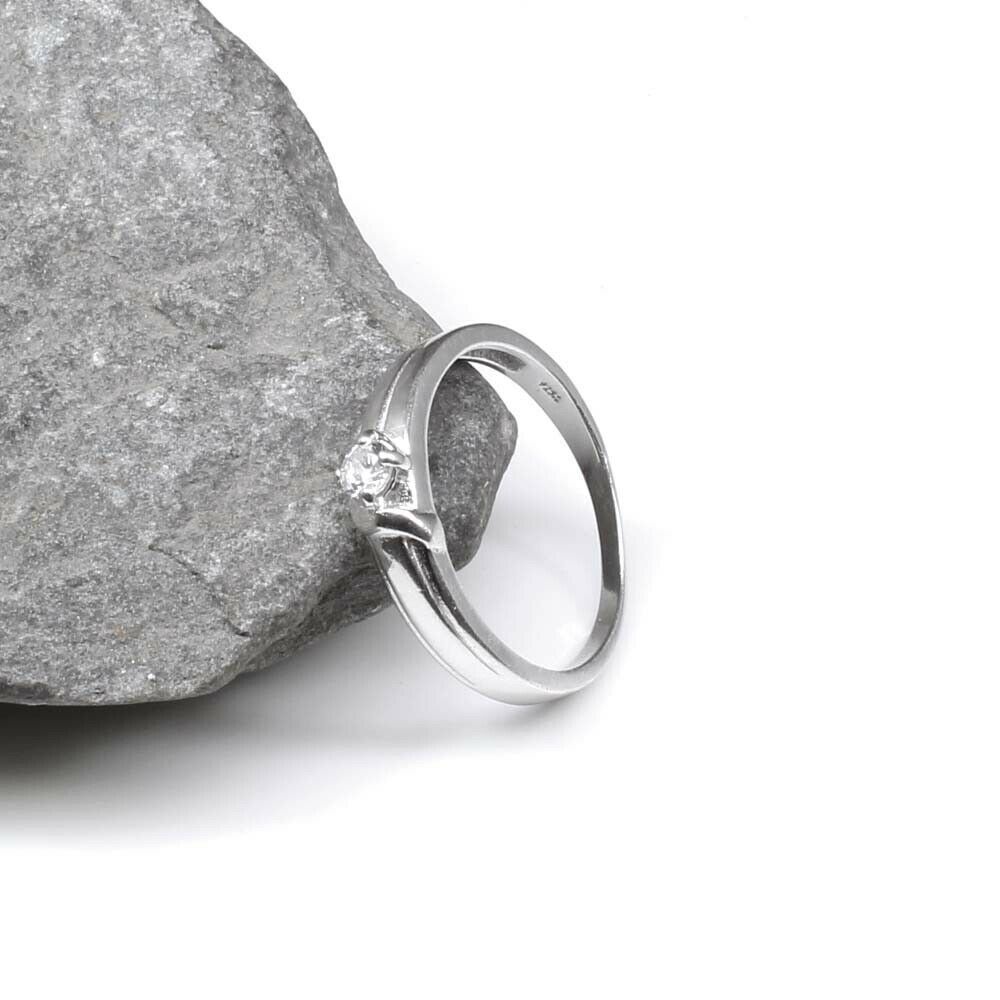 Men's finger ring Real 925 Sterling Silver White CZ - £15.17 GBP