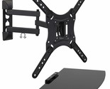 Tv Mount With Shelf | Full Motion Tv Wall Mount With Floating Entertainm... - £66.49 GBP