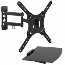 Tv Mount With Shelf | Full Motion Tv Wall Mount With Floating Entertainm... - £65.11 GBP