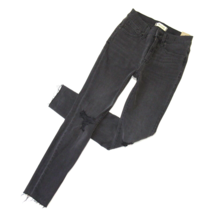 NWT Madewell 9&quot; Mid-Rise Skinny in Black Sea Raw-Hem Stretch Jeans 25 - £34.41 GBP