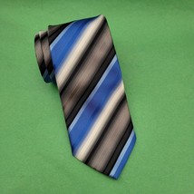 Bergamo New York Men Dress Polyester Slim Tie 60&quot; Long 3&quot; Narrow Stripes - £4.96 GBP