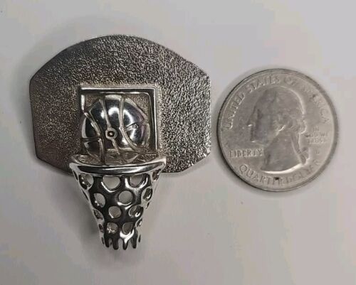 Silver 925 Basketball Brooch Pin Item image 2