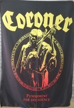 CORONER Punishment for Decadence FLAG CLOTH POSTER CD Thrash Metal - $20.00