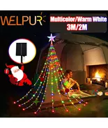USB/Solar Christmas Tree Lights – 8-Mode Star Waterfall String Lights - $17.81+