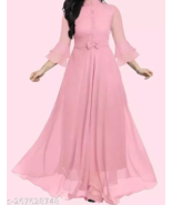 Trending Full Stitched Office Wear Indian Gown for Women in waist Drop S... - $573.18 MXN