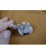 Y-TUR-LA-12 gray red Tortoise land turtle SOAPSTONE FIGURINE love little... - $12.33 CAD