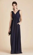 Birdy Grey Lianna Bridesmaid Dress Pockets Navy Blue Size Medium - $50.00