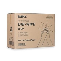 SMPLY. S500 Dri-Wipe | 176 Wipes Per Box - 10 Box Pack | Durable and Reu... - $65.33
