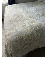 POTTERY BARN FLORAL SIENNA PAISLEY GREEN BLUE WHITE FULL  QUEEN DUVET - $58.00