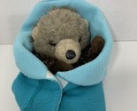 K&amp;M Zoo Babies blue plush baby hand puppet sea otter brown stuffed animal - £7.81 GBP