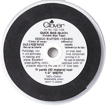 Clover Quick Bias Fusible Bias Tape .25"X11yd-Black - £17.02 GBP