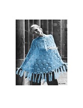 1970s Bell Shaped Lacy Poncho with High Neck - Crochet pattern (PDF 0212) - $3.75