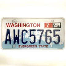 2019 United States Washington Evergreen State Passenger License Plate AWC5765 - £13.23 GBP