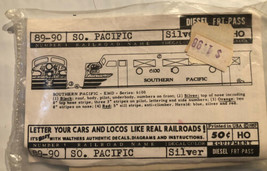 Vintage 89-90 Southern Pacific Railroad Silver Model Train Decals - $4.94