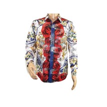 Men's Sports Shirt By Barocco Fashion Printed Long Sleeves Soft Feel EFS78 Multi image 8