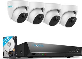 Reolink 4K Security Camera System, 4Pcs H.265 Poe Wired Turret 4K Camera... - £434.21 GBP