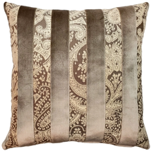 Robert Owl Stripe Velvet Pillow 22x22, Complete with Pillow Insert - £123.16 GBP