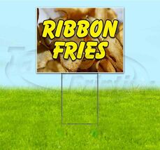 RIBBON FRIES 18x24 Yard Sign WITH STAKE Corrugated Bandit USA BUSINESS FOOD - $22.56+