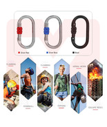 25KN O-Shaped  Steel Screw Lock Carabiner Clip for Climbing Hiking Yoga ... - $10.47+
