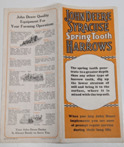 Vintage John Deere Syracuse Spring Tooth Harrows Pamphlet Brochure 1929 - £26.43 GBP