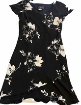 SL Fashions Women’s 6P Black Floral Sleeveless Round Neck Knee Length Dress - £15.62 GBP