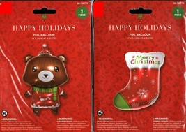 Christmas Happy Holiday Foil Balloons New Year Party (Set of 2 Pack) v2 - £12.65 GBP
