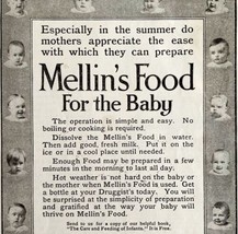 1911 Mellins Baby Food Advertisement Infant Care Antique Ephemera Boston Mass - £11.76 GBP