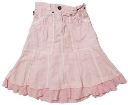 Red Sound Pink Girls 4 Pockets Flax A-Line Linen Trumpet Summer Skirt (6... - $24.74
