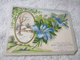 Vintage 1880s Silver Soap Trade Card Toledo Ohio 6'' x 4.5'' - $10.88