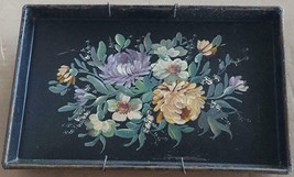Antique Tole Painted Decorative Tray - BEAUTIFUL TRAY - VERY OLD - COLOR... - $34.64