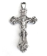 Cross Crucifix Jesus pendant for men sterling silver .925 stamped 2 inch... - $102.57 CAD