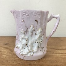 Vintage Antique Victorian Porcelain Pink Floral Creamer Small Pot Pitche... - £28.98 GBP