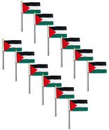 12 4&quot;X6&quot; PALESTINE PALESTINIAN STICK FLAGS DOZEN PACK BRAND NEW SEWN EDG... - £26.37 GBP