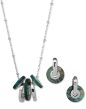 Anne Klein 2-PC. Set Stone Multi-Ring Pendant Necklace and Matching Drop Earring - $20.00