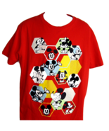 Disney Store Mickey Mouse Expressions Cartoon Flocking Red T-Shirt Size ... - £16.93 GBP