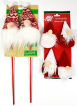 Gnome Christmas Hanging Ornament 3.75&quot; and Pick or Stake Set 13&quot; - $16.82