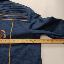 Coldwater Creek RN#98516 Women's Blue Floral Applique Embroidered Jacket Size XL image 4