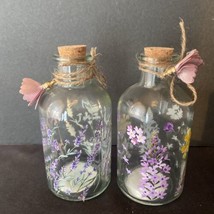 Decorated Glass Bottle Set Of 2 New - £8.27 GBP